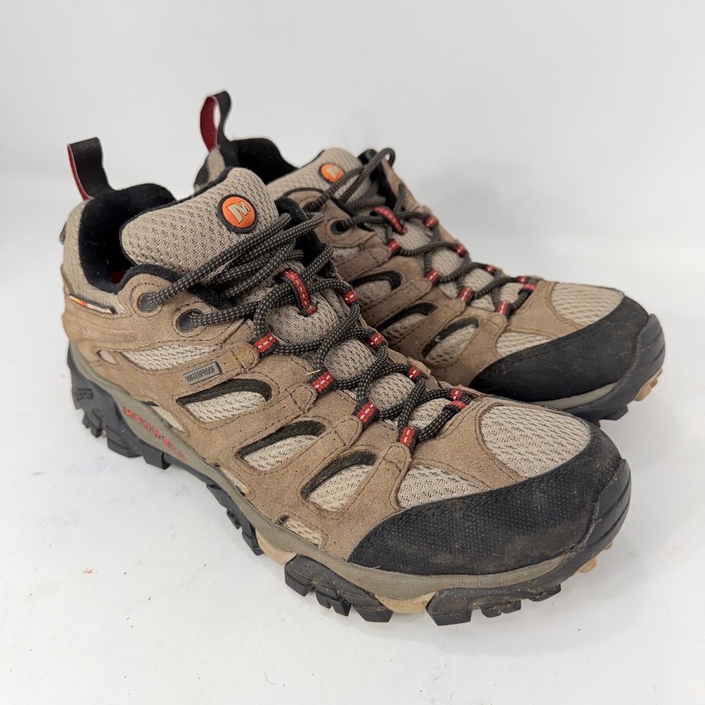 Merrell Moab Waterproof Mens 9.5 Wide Hiking Shoes Dark Brown J88621W Vibram